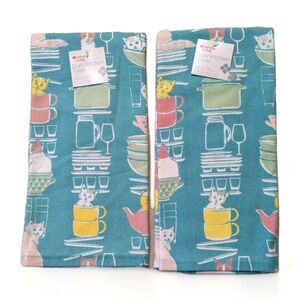 Everyday Living Cats in the Kitchen Dual Terry Tea Towel Cotton 2-Pc 16 x 26-in